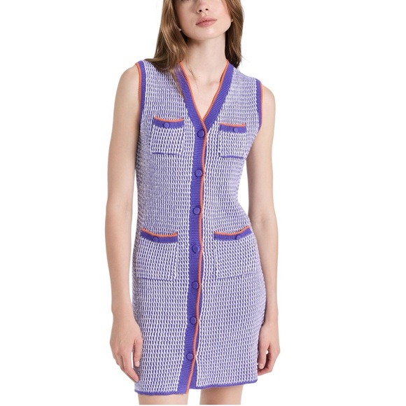 New KULE x Anthropologie Virginie M Purple Knit Sleeveless Button Front Sweater - Picture 13 of 15